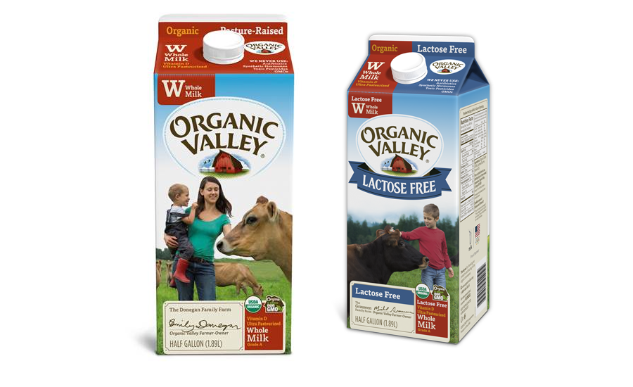 Organic Valley milk cartons