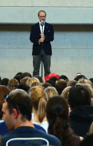 Alton Brown spoke at the Dairy Products Technology Center anniversary