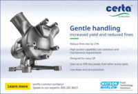 Gentle Handling, Increased Yield and Reduced Fines with Pumps from Certa